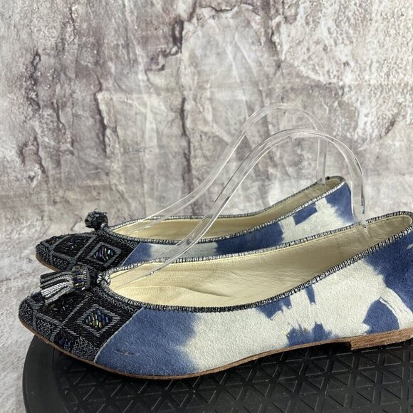 Meher Kakalia Hand Embroidered Burma Bollywood Ballerina Ballet Flats Size 40 - Picture 4 of 7